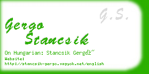 gergo stancsik business card